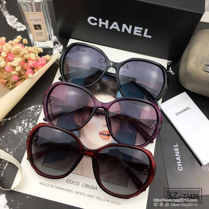 CHANEL香奈兒 2018新款 小香太陽鏡 PC鏡架 遮擋有害光線防輻射 7242S  lly1711